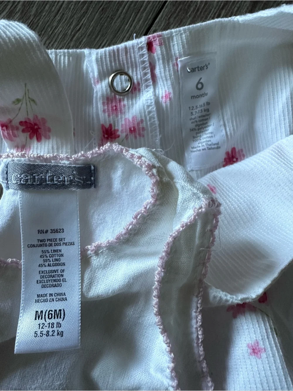 Y2K Carter's White and Pink Floral Dress Set